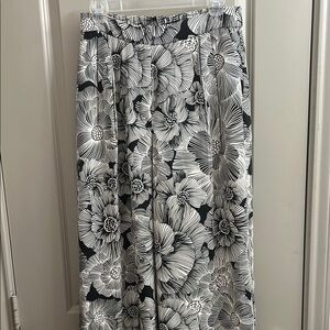 Express Black and White Floral Pants